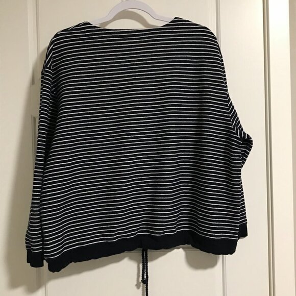 Liz & Co Navy stripe cotton pullover - Ladies Large - Picture 9 of 10